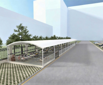 Modern Outdoor Parking Lot-ID:660175092