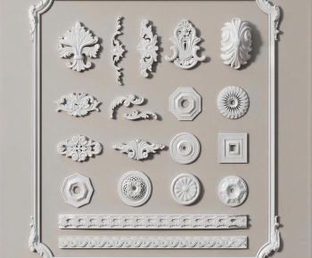 French Style Plaster Carved Top Plate-ID:891850082