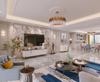 Simple European Style A Living Room-ID:739018932