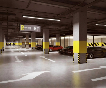 Modern Underground Parking Lot-ID:141680968