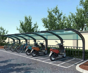 Modern Outdoor Parking Lot-ID:438354977