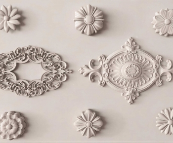 European Style Plaster Carved Top Plate-ID:599709037