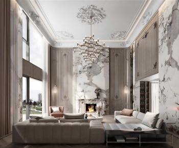New Chinese Style A Living Room-ID:329391969