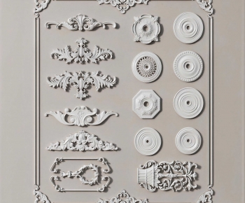 French Style Plaster Carved Top Plate-ID:977381946