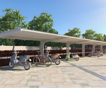 Modern Outdoor Parking Lot-ID:580492026