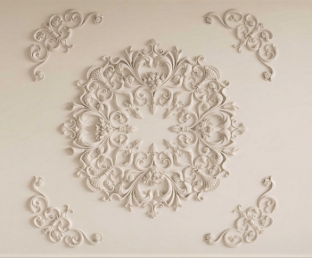 French Style Plaster Carved Top Plate-ID:813823946