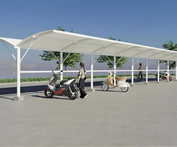 Modern Outdoor Parking Lot-ID:417208911