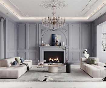 French Style A Living Room-ID:453379283