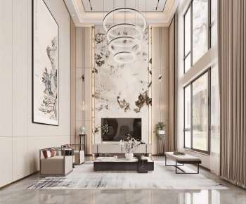 New Chinese Style A Living Room-ID:709568027
