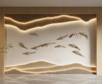 New Chinese Style TV Wall-ID:648065099