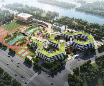 Modern Architectural Bird's-eye View Planning-ID:564388046