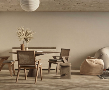 Wabi-sabi Style Dining Room-ID:796148065