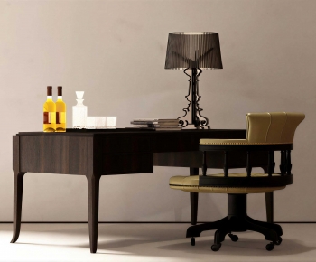 American Style Computer Desk And Chair-ID:124766117