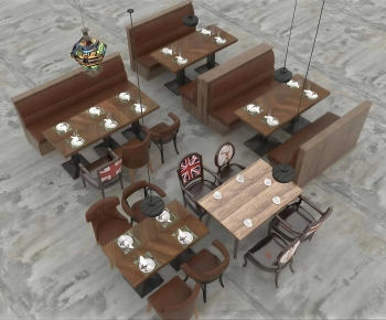 Industrial Style Dining Table And Chairs-ID:914856911
