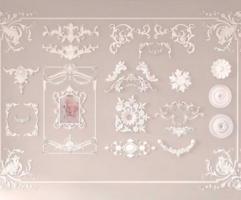 French Style Plaster Carved Top Plate-ID:828007941