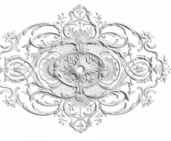 French Style Plaster Carved Top Plate-ID:130779987