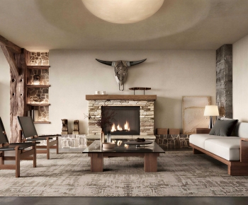 Wabi-sabi Style A Living Room-ID:357836017
