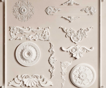 French Style Plaster Carved Top Plate-ID:890997898