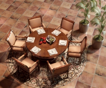 European Style Dining Table And Chairs-ID:618556986