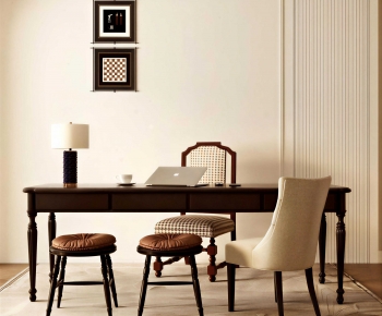 American Style Computer Desk And Chair-ID:836604121