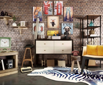 Industrial Style Side Cabinet-ID:451742891