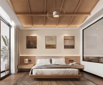 Wabi-sabi Style Bedroom-ID:383760931