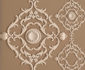 French Style Plaster Carved Top Plate-ID:375363113
