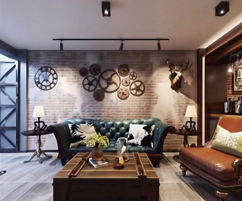 Industrial Style A Living Room-ID:551246881