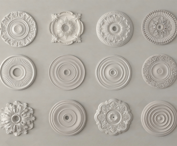 French Style Plaster Carved Top Plate-ID:689969127