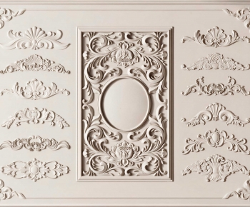 French Style Plaster Carved Top Plate-ID:674830912