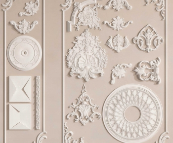 French Style Plaster Carved Top Plate-ID:148072005