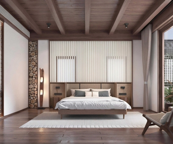 Wabi-sabi Style Bedroom-ID:445877085