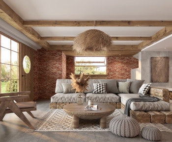 Wabi-sabi Style A Living Room-ID:720299964