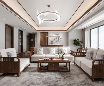 New Chinese Style A Living Room-ID:282979976