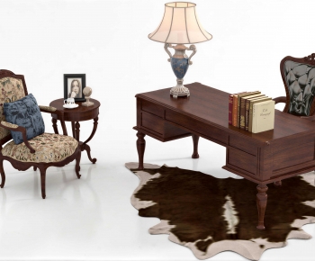 American Style Computer Desk And Chair-ID:654021026
