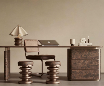 French Style Computer Desk And Chair-ID:102634914