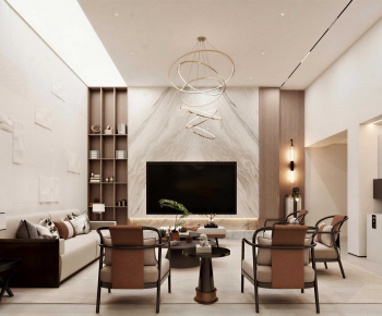 New Chinese Style A Living Room-ID:786211974
