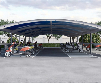 Modern Outdoor Parking Lot-ID:489800059