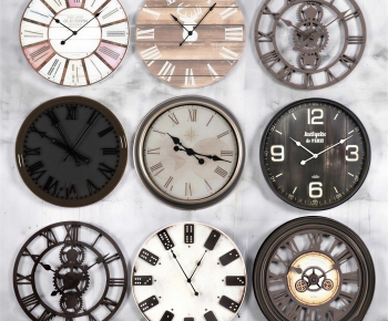 Industrial Style Wall Clock-ID:367866991