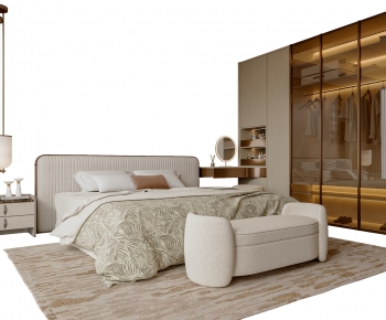 Modern Double Bed-ID:851926095