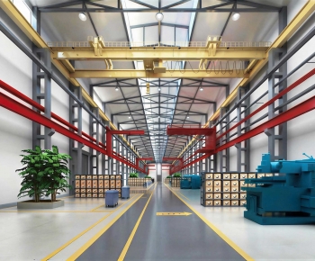 Modern Factory Floor/warehouse-ID:855269495