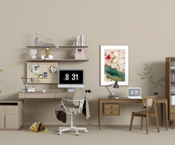 Modern Computer Desk And Chair-ID:506257066