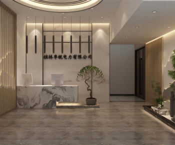 New Chinese Style Office Reception Desk-ID:379874941