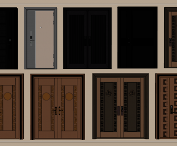 New Chinese Style Double Door-ID:257838965