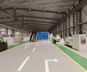 Modern Factory Floor/warehouse-ID:411304002