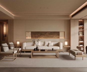 New Chinese Style A Living Room-ID:618859058