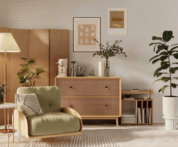 Japanese Style Single Sofa-ID:878465898