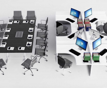 Modern Office Desk And Chair-ID:394630918