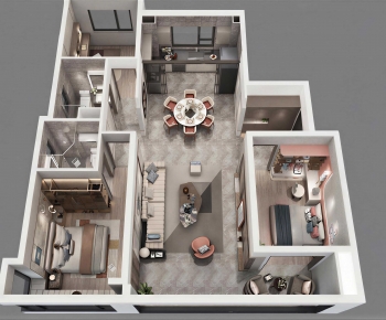 Modern A Bird's-eye View Of Home Decoration-ID:768877035