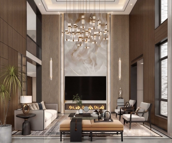New Chinese Style A Living Room-ID:688116079
